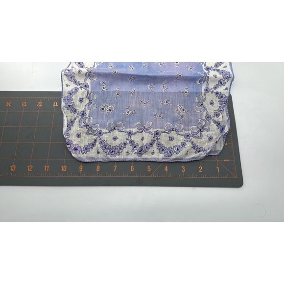 Vintage Floral Handkerchief Lot Of 4: Yellow Green Pink & Purple Prints - Picture 3 of 6